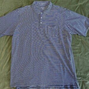 B. Draddy Golf Polo Shirt Men’s 2XL Navy White Stripe Performance